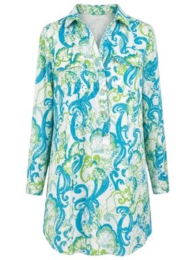 Lilly Pulitzer Crystal Coast Captiva Tunic Mini Dress Small Blue